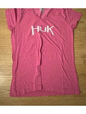 Huk Heather Pink V-Neck Performance Tee